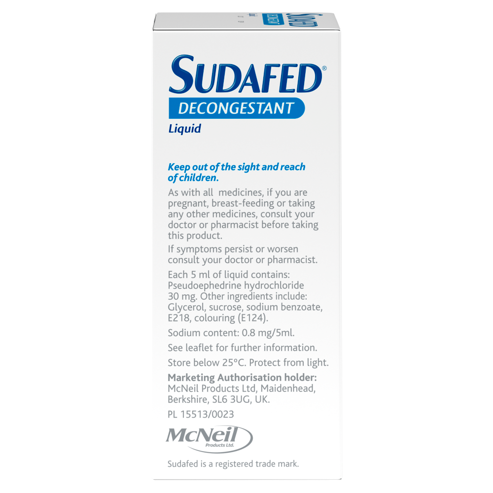 Sudafed Decongestant Liquid - 100ml