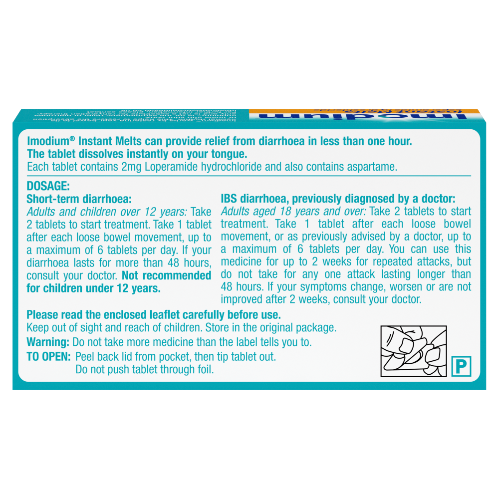 Imodium Instants Melts - 18 Tablets