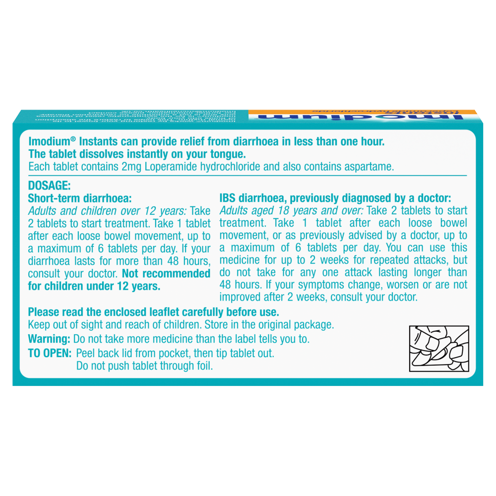 Imodium Instants - 12 Tablets