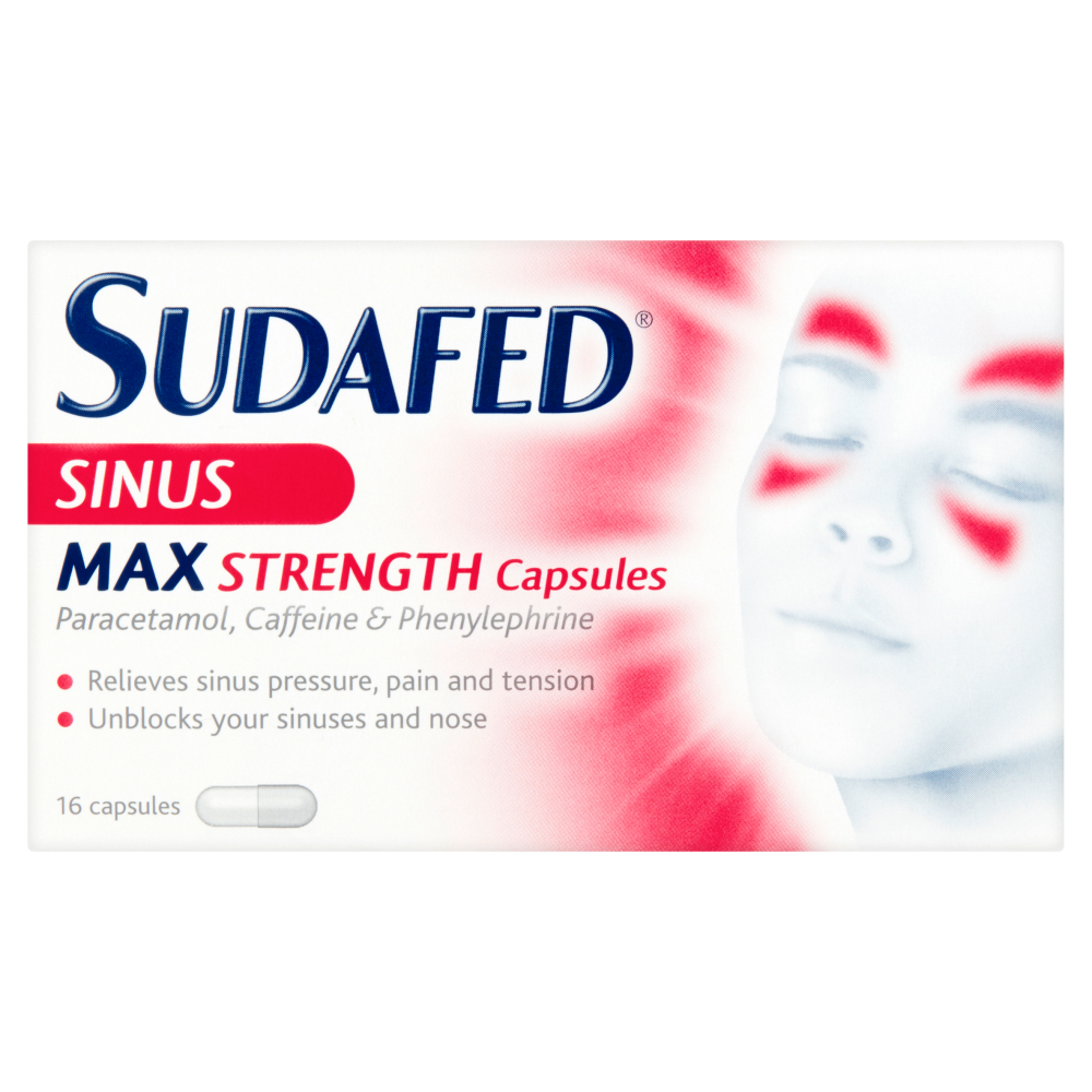 Sudafed Sinus Max Strength - 16 Capsules