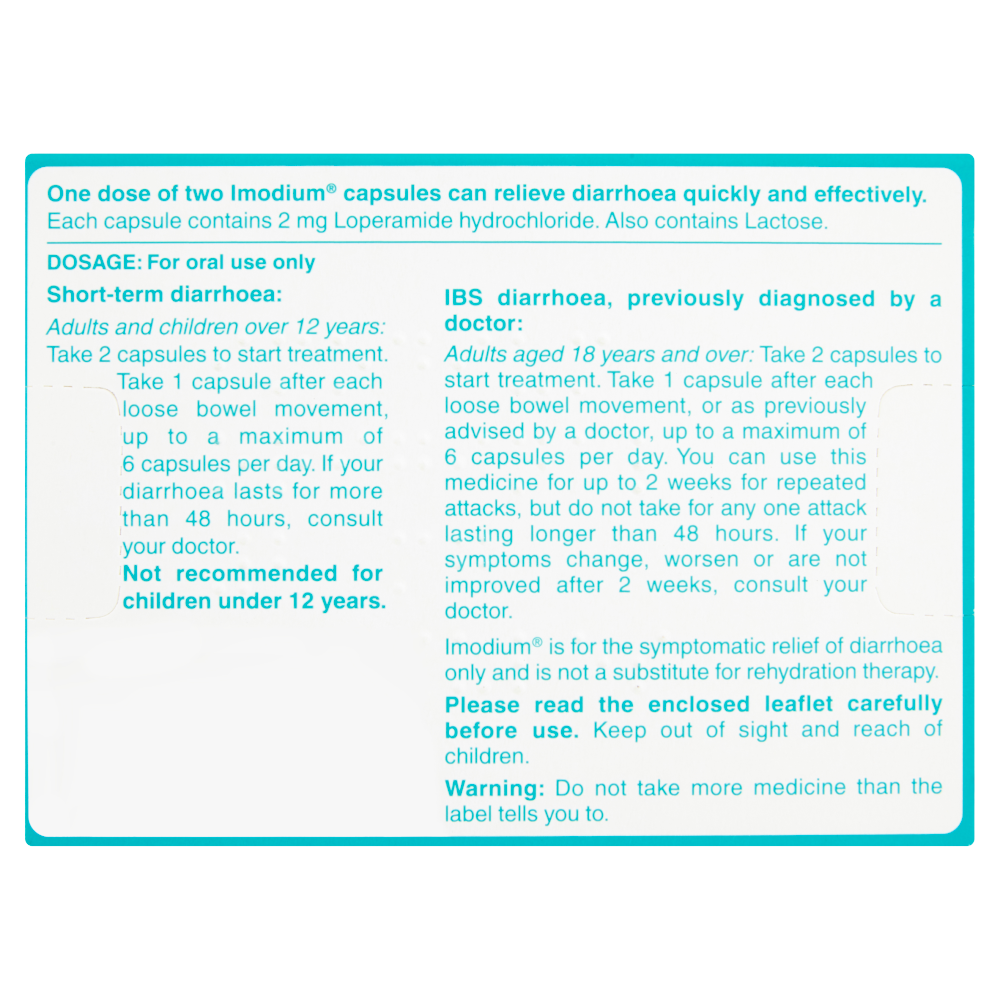 Imodium Original 2mg - 12 Capsules