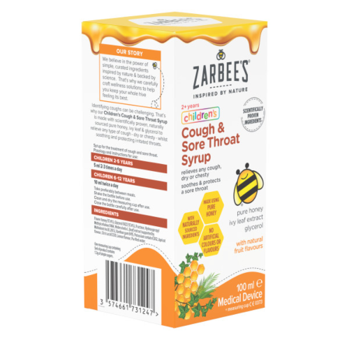 Zarbee's Children's Cough & Sore Throat Syrup - 100ml