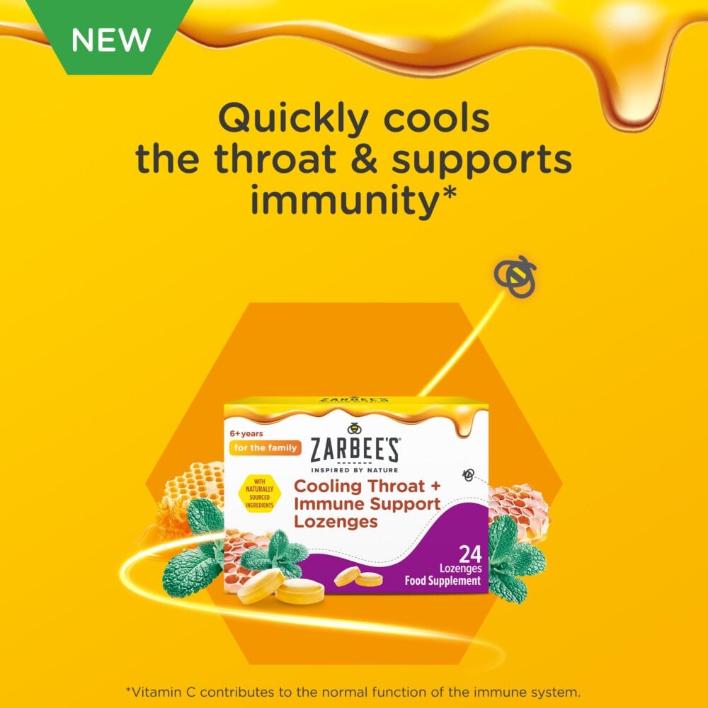 Zarbee's Cooling Throat & Immune Support Lozenge - 24 Lozenges