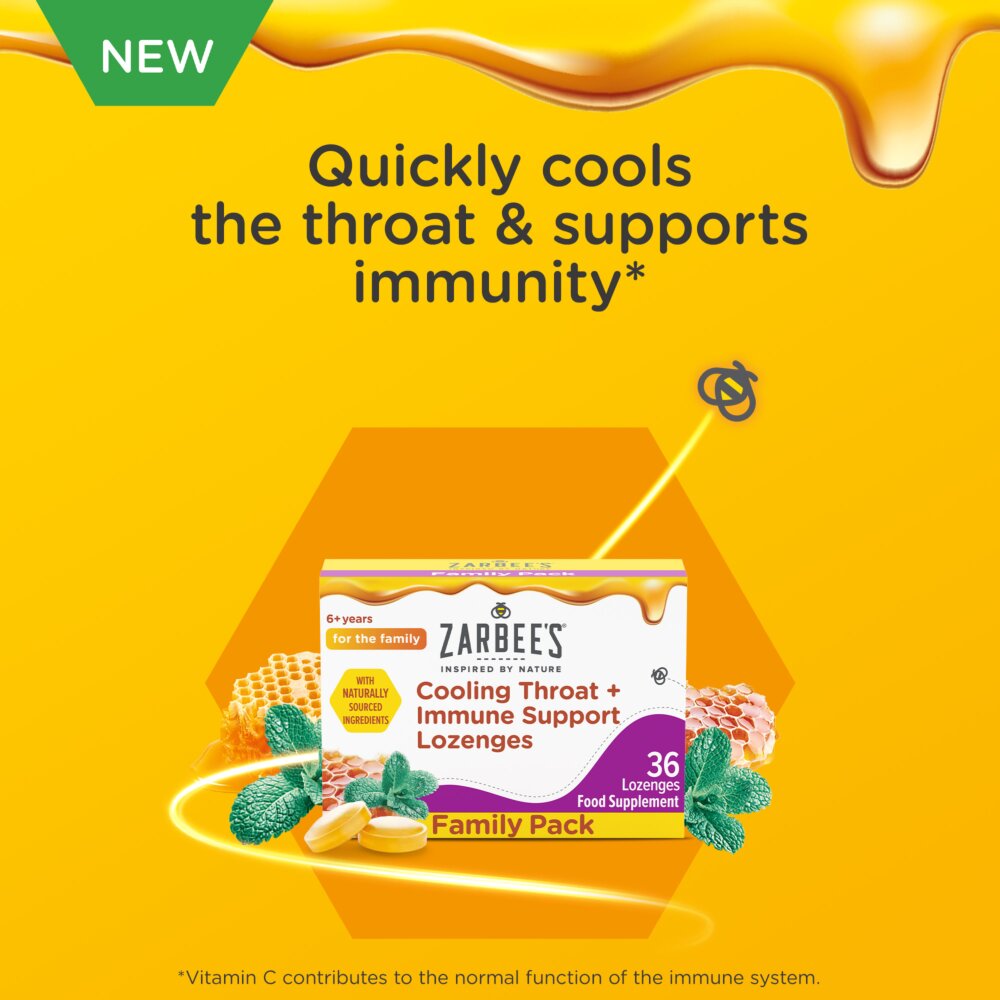 Zarbee's Cooling Throat & Immune Support Lozenge - 36 Lozenges