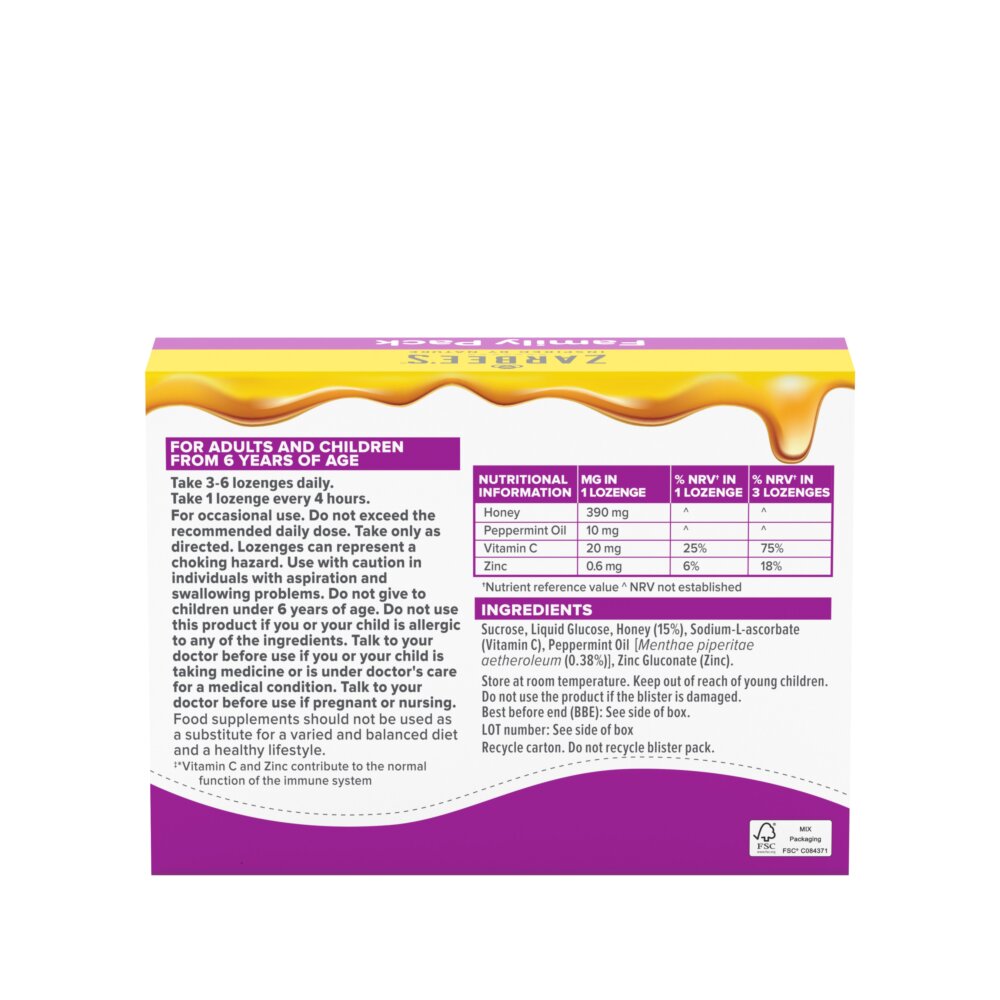 Zarbee's Cooling Throat & Immune Support Lozenge - 36 Lozenges