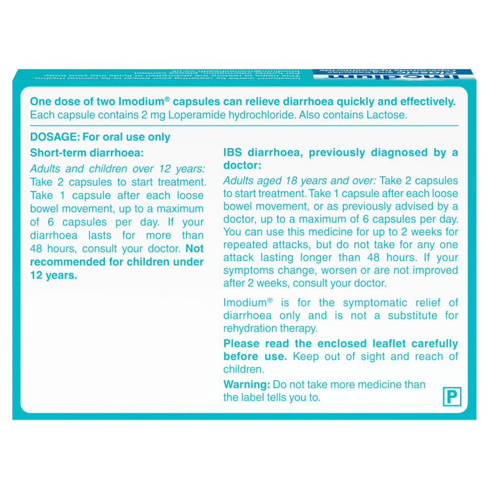 Imodium Classic 2mg - 12 Capsules