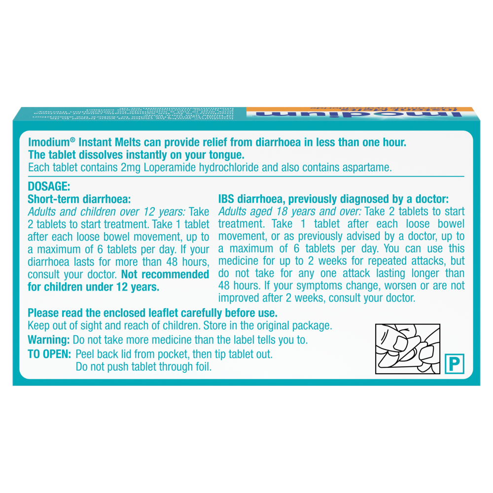 Imodium Instants Melts - 12 Tablets