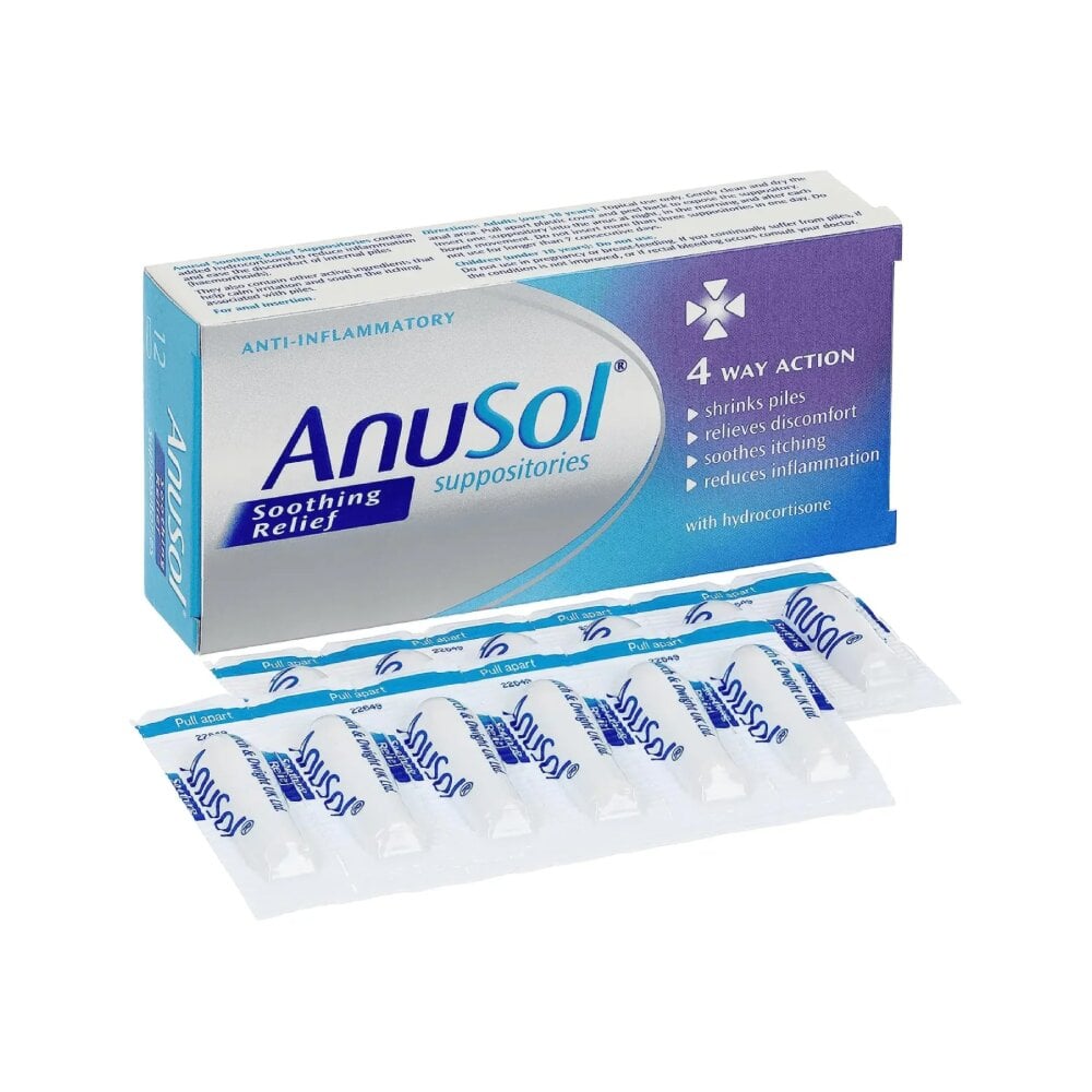Anusol Soothing Relief Suppositories For Haemorrhoids - 12 Suppositories