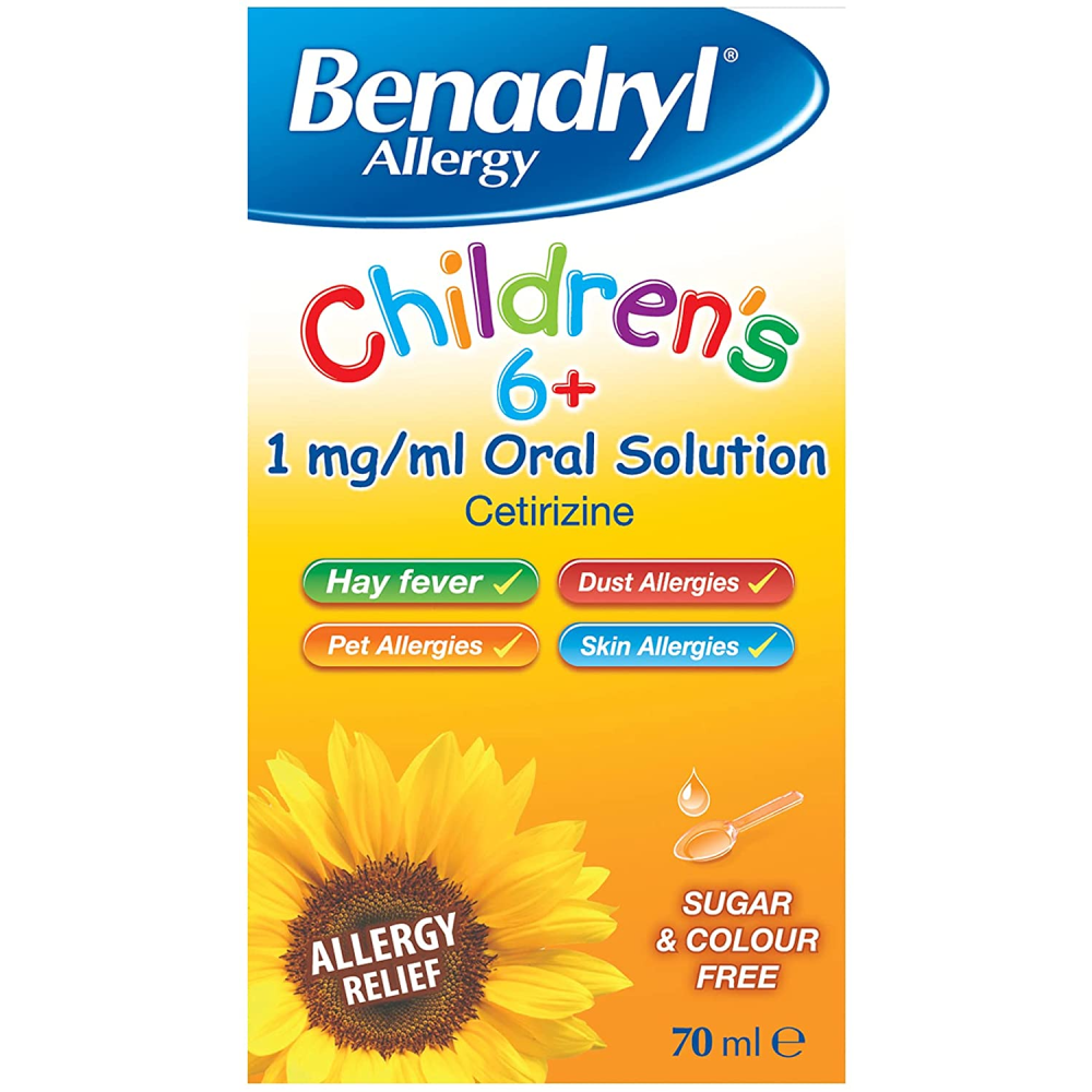 Benadryl Allergy Childrens 1mg/ml Oral Solution - 70ml