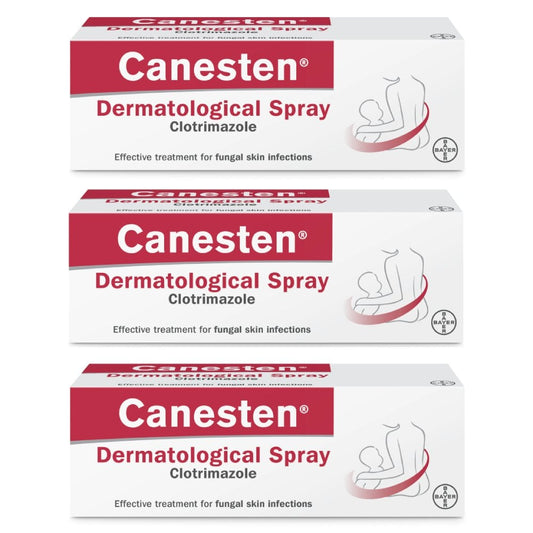 Canesten 1% Clotrimazole Dermatological Spray - 40ml - 3 Packs