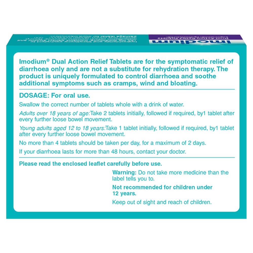 Imodium Dual Action Relief - 6 Tablets