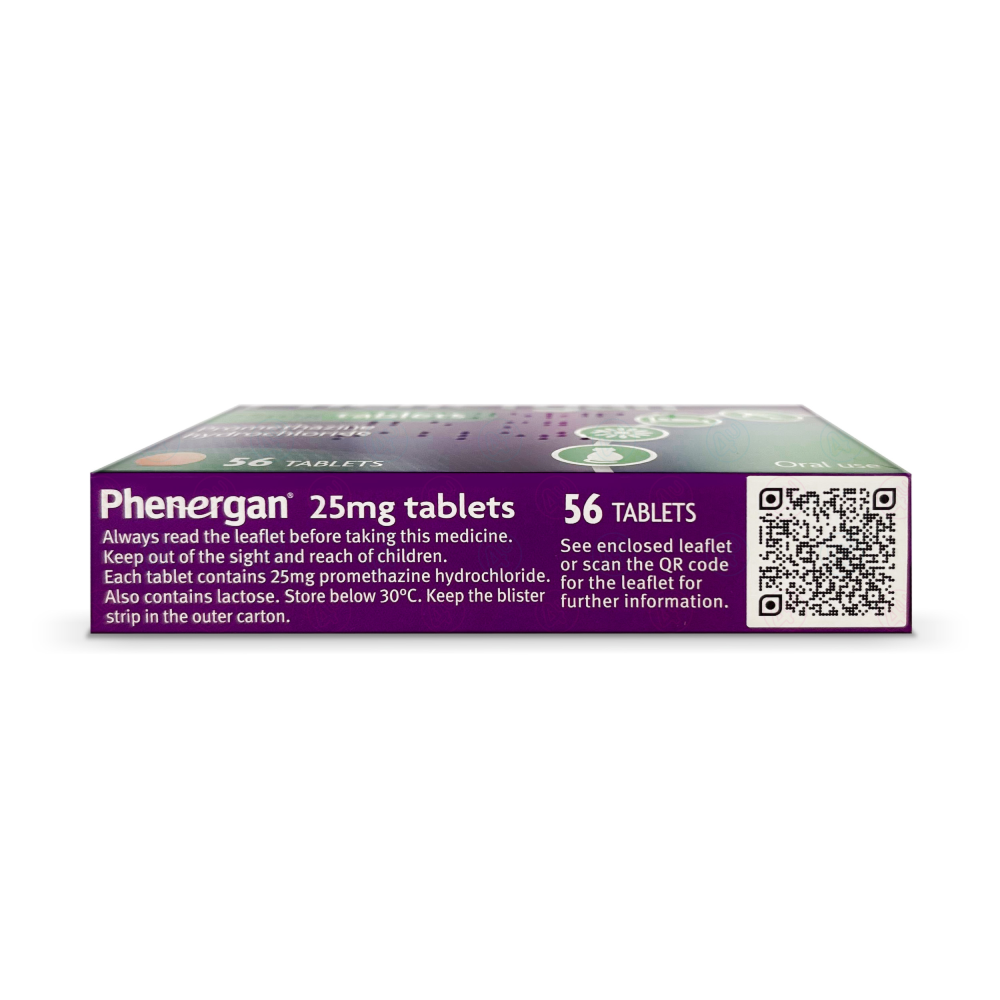 Phenergan 25mg (Promethazine Hydrochloride) - 56 Tablets