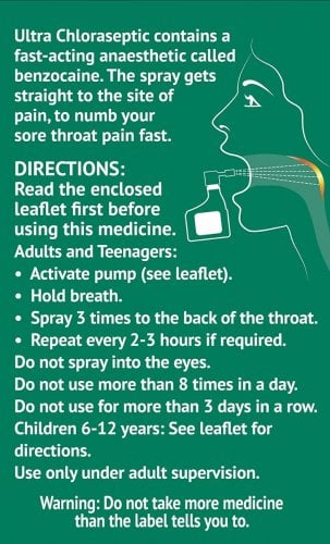 Ultra Chloraseptic Original Menthol Throat Spray - 15ml