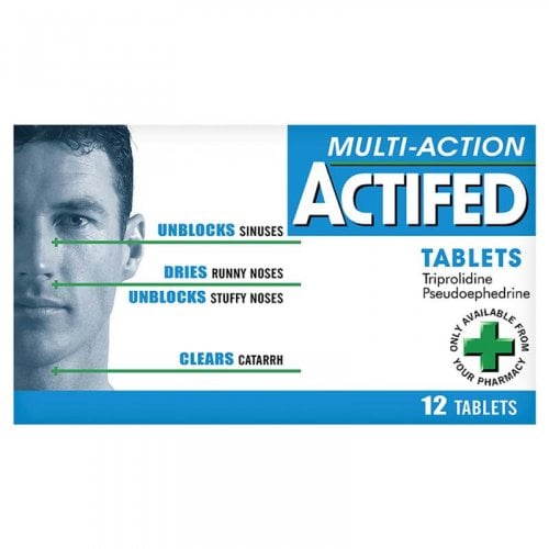 Actifed Multi-Action - 12 Tablets product image - Fusion Pharmacy UK