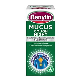 Benylin Mucus Cough Relief Night Syrup - 150ml product image - Fusion Pharmacy UK