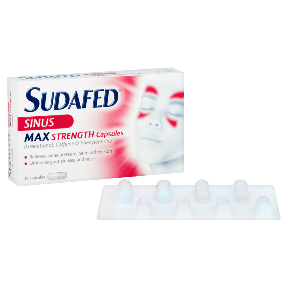 Sudafed Sinus Max Strength - 16 Capsules