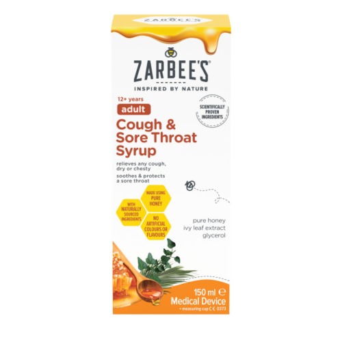 Zarbee's Adult Cough & Sore Throat Syrup - 150ml product image - Fusion Pharmacy UK