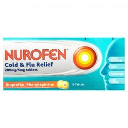 Nurofen Cold & Flu Relief 200mg/5mg - 16 Tablets product image - Fusion Pharmacy UK