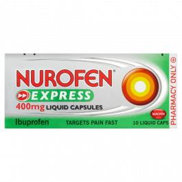 Nurofen Express Max Strength 400mg Liquid Capsules - 10 Pack product image - Fusion Pharmacy UK
