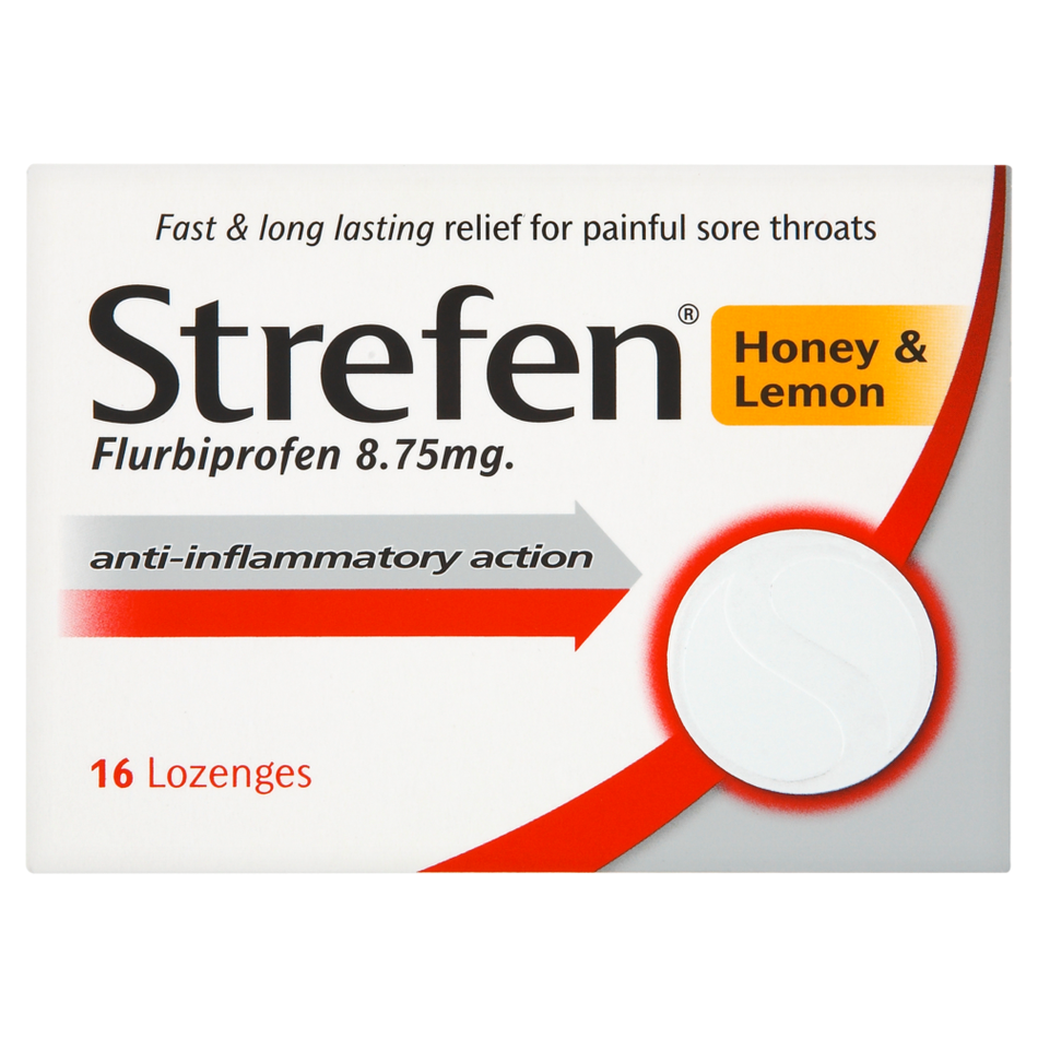 Strefen Honey & Lemon - 16 Lozenges product image - Fusion Pharmacy UK