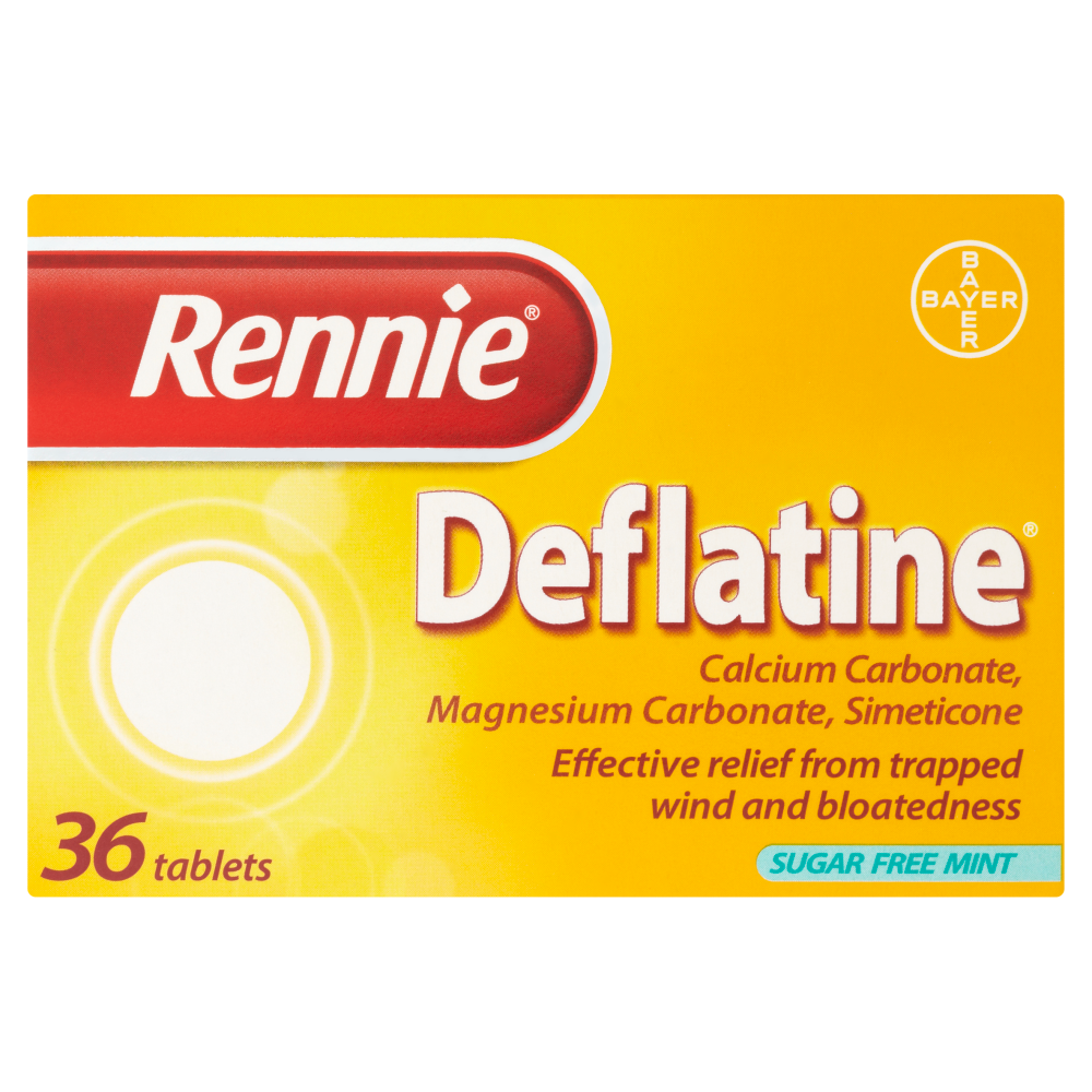 Rennie Deflatine Sugar Free Mint - 36 Tablets
