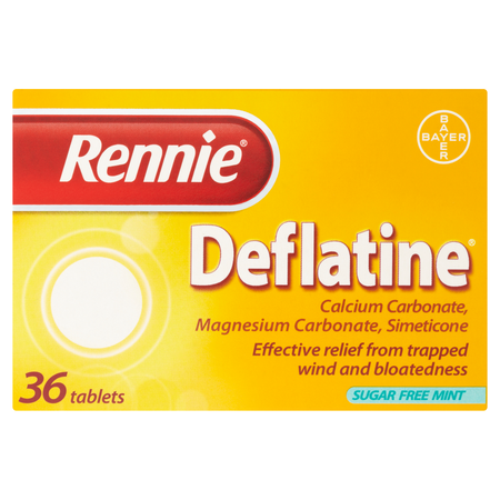 Rennie Deflatine Sugar Free Mint - 36 Tablets product image - Fusion Pharmacy UK