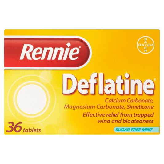 Rennie Deflatine Sugar Free Mint - 36 Tablets