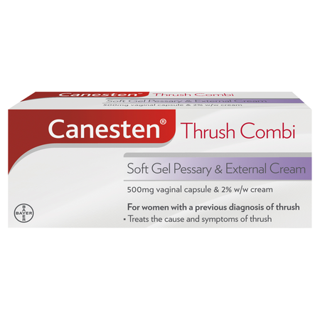 Canesten Thrush Soft Gel Pessary And External Cream Combi product image - Fusion Pharmacy UK