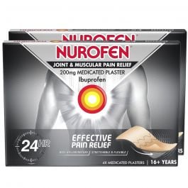 Nurofen Joint & Muscular Pain Relief 4 Medicated Plasters - 200mg - Pack of 2 product image - Fusion Pharmacy UK