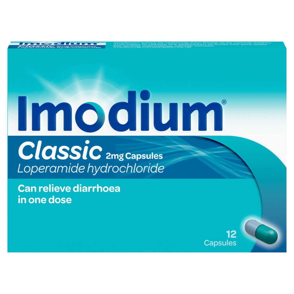 Imodium Classic 2mg - 12 Capsules product image - Fusion Pharmacy UK