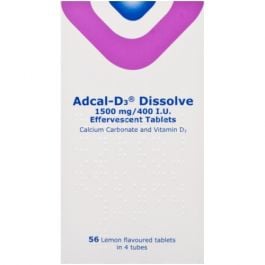 Adcal-D3 1.5g / 400IU - 56 Dissolvable Lemon Tablets product image - Fusion Pharmacy UK