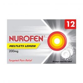 Nurofen Meltlets Lemon 200mg Self-Dissolving Tablets - 12 Pack product image - Fusion Pharmacy UK