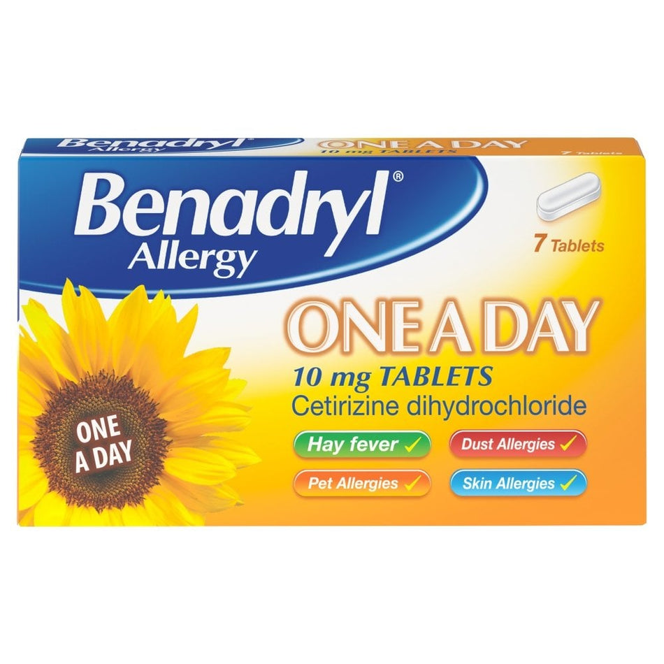 Benadryl Allergy 10mg One a Day Tablets - 7 Tablets product image - Fusion Pharmacy UK