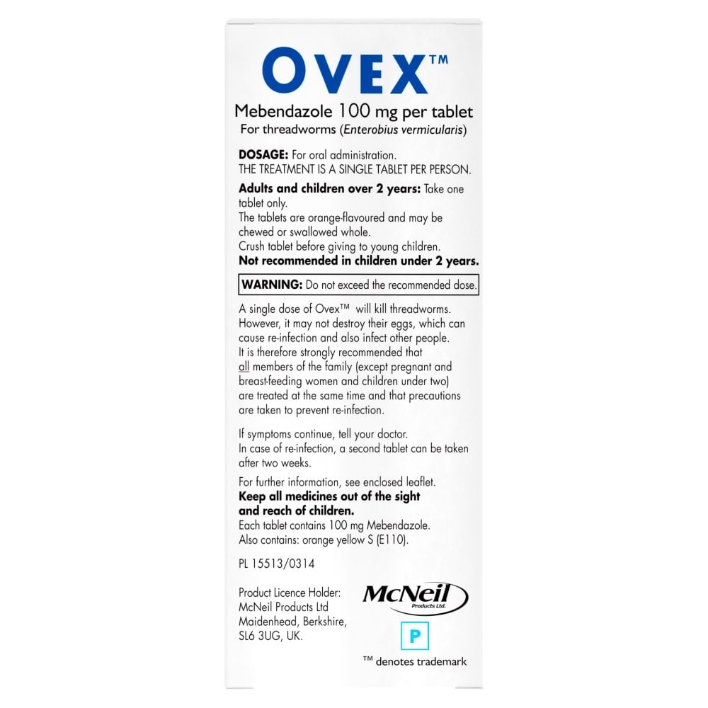 Ovex - 1 Threadworm Treatment Tablet