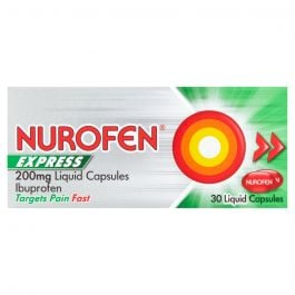 Nurofen Express 200mg - 30 Liquid Capsules product image - Fusion Pharmacy UK