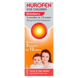 Nurofen For Children Strawberry 100mg/5ml Oral Suspension - 200ml product image - Fusion Pharmacy UK