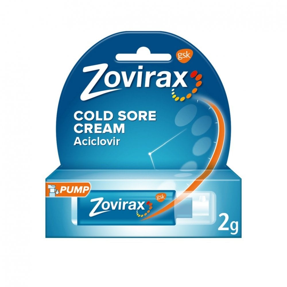 Zovirax Cold Sore Cream Pump - 2g product image - Fusion Pharmacy UK