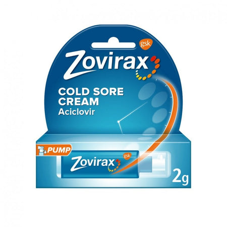 Zovirax Cold Sore Cream Pump - 2g product image - Fusion Pharmacy UK