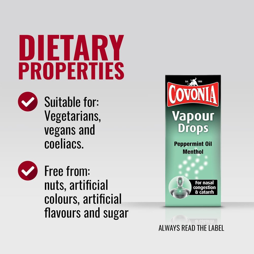 Covonia Vapour Drops Peppermint Oil & Menthol - 15ml