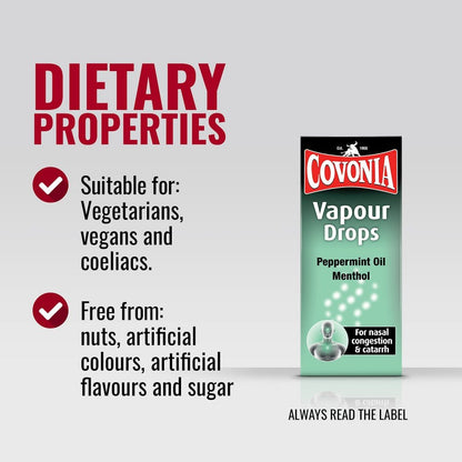 Covonia Vapour Drops Peppermint Oil & Menthol - 15ml