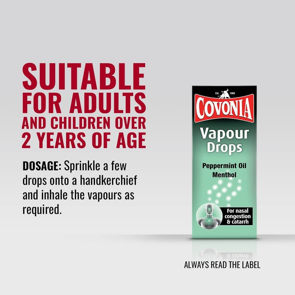 Covonia Vapour Drops Peppermint Oil & Menthol - 15ml