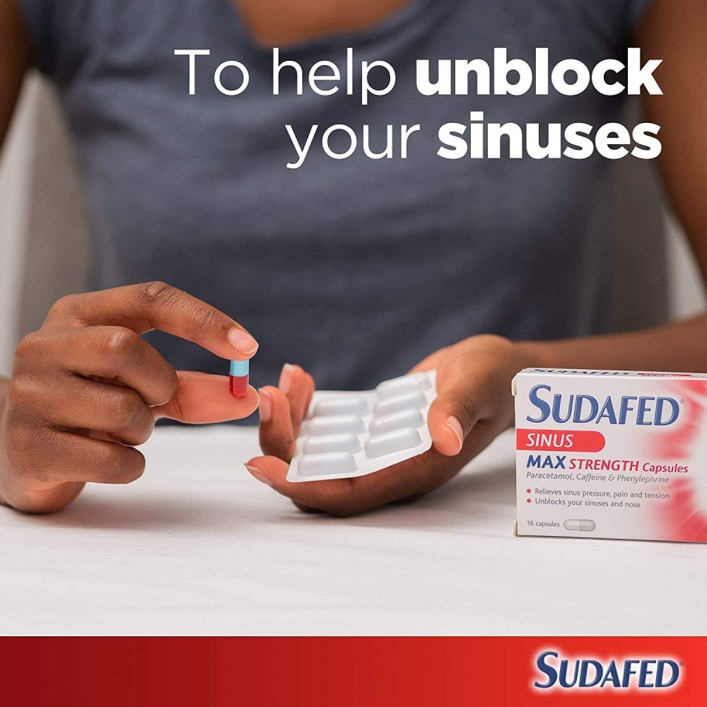Sudafed Sinus Max Strength - 16 Capsules