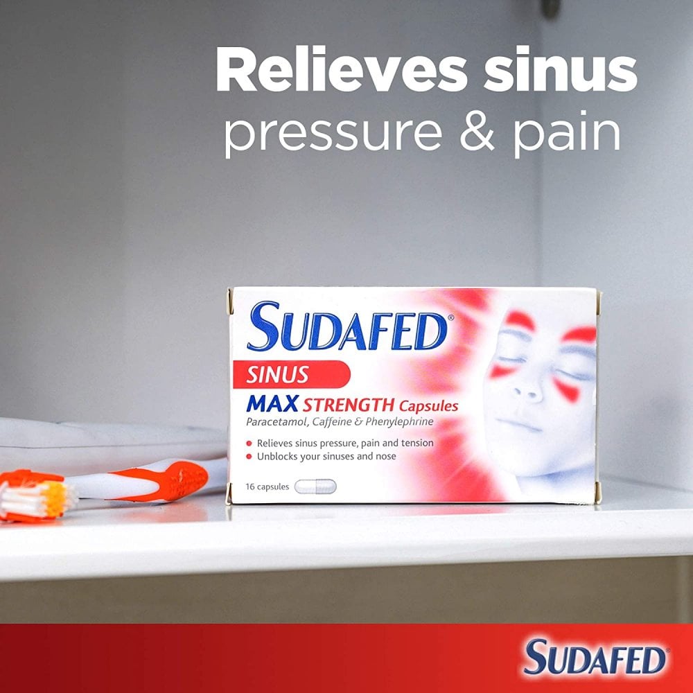 Sudafed Sinus Max Strength - 16 Capsules
