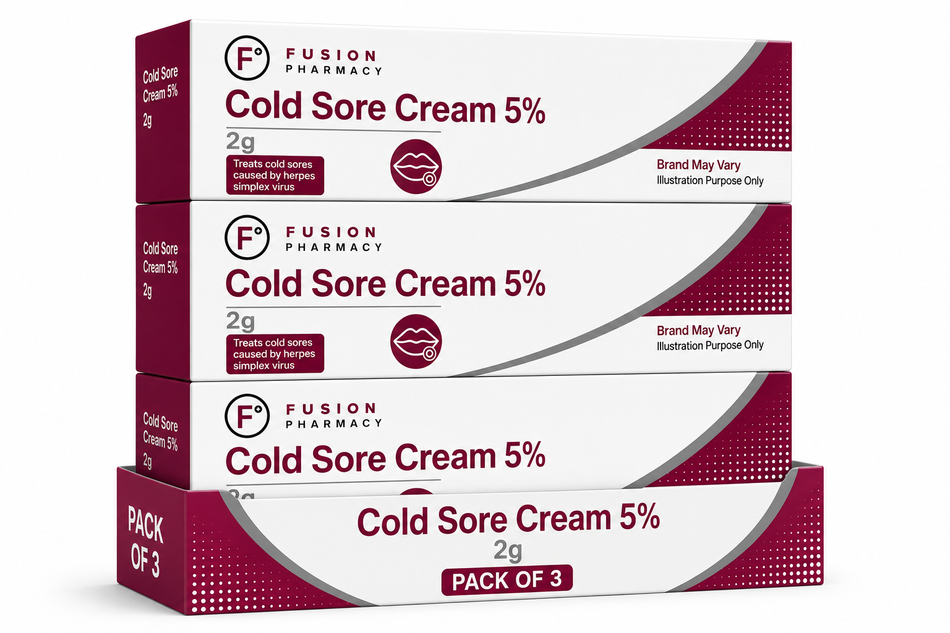 Aciclovir Cold Sore Cream 5% - 2g - 3 Packs