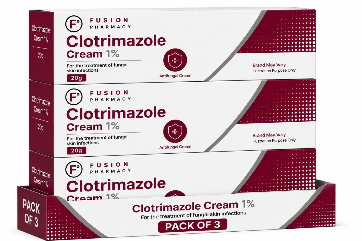 Clotrimazole Cream 1% - 20g - 3 Packs
