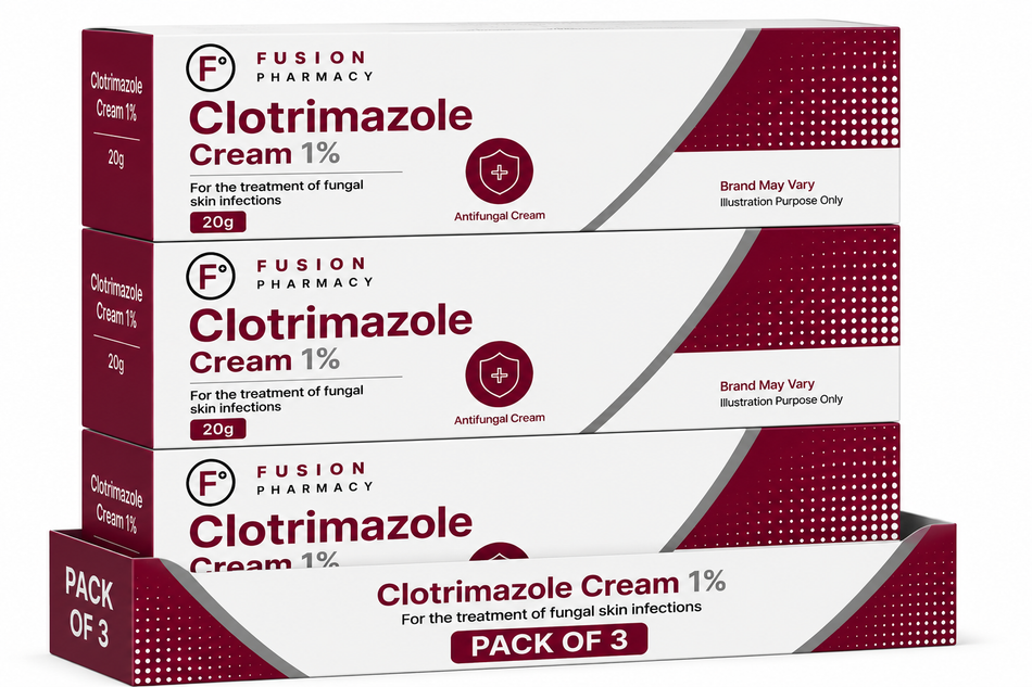 Clotrimazole Cream 1% - 20g - 3 Packs