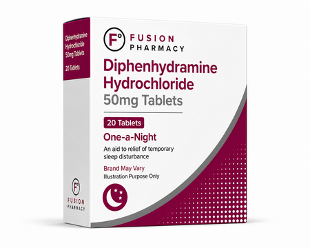Diphenhydramine Hydrochloride 50mg Tablets - 20 Tablets