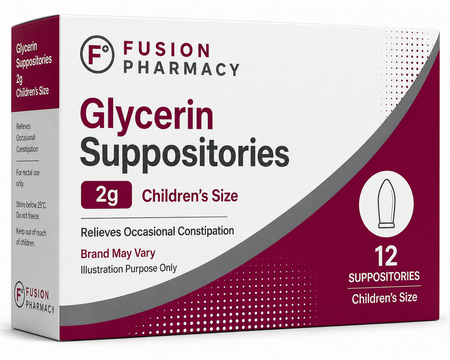 Glycerin 2g For Childrens - 12 Suppositories product image - Fusion Pharmacy UK