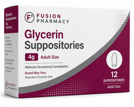 Glycerin 4g For Adults - 12 Suppositories product image - Fusion Pharmacy UK