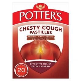 Potters Chesty Cough & Catarrh - 20 Pastilles product image - Fusion Pharmacy UK